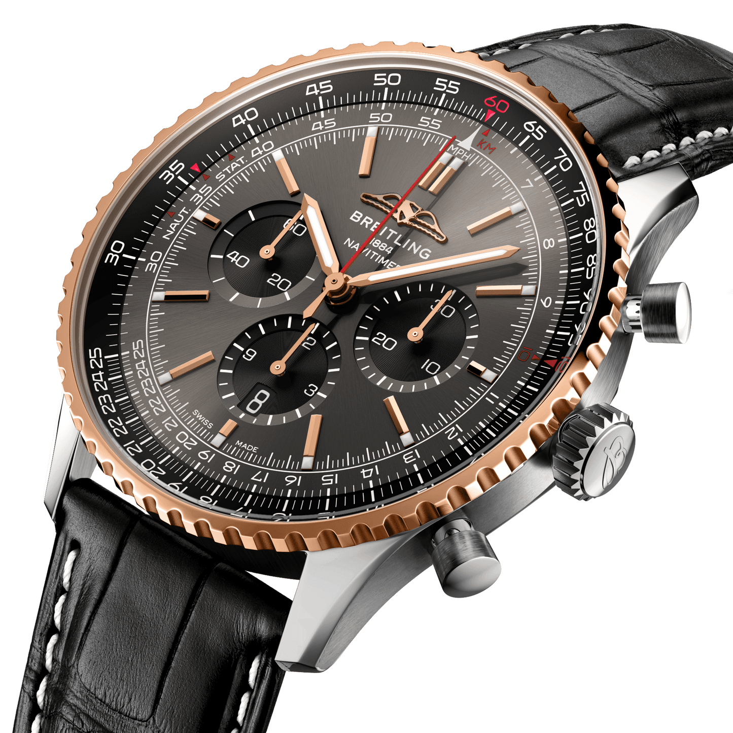 Breitling Navitimer B01 Chronograph 46, Stainless steel and 18k Red Gold, Ref# UB01371A1B1P1, Unworn 2024