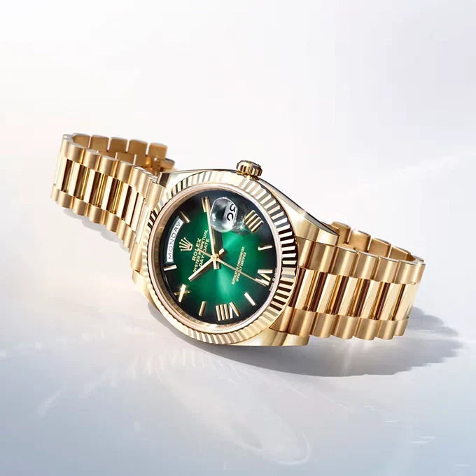 Day-Date 40 Oyster, 40 mm, Yellow Gold, Green Ombré Dial, Ref# 228238-0069