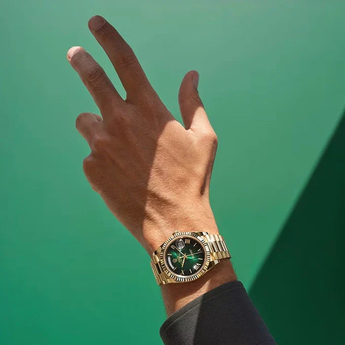 Day-Date 40 Oyster, 40 mm, Yellow Gold, Green Ombré Dial, Ref# 228238-0069