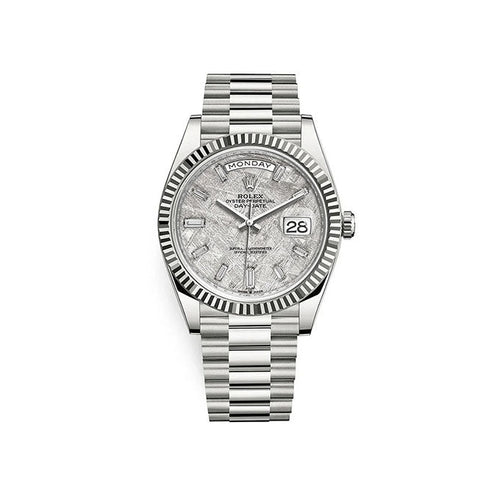 Day-Date 40 Presidential 228239 Fluted Bezel Baguette Diamond Meteorite Dial