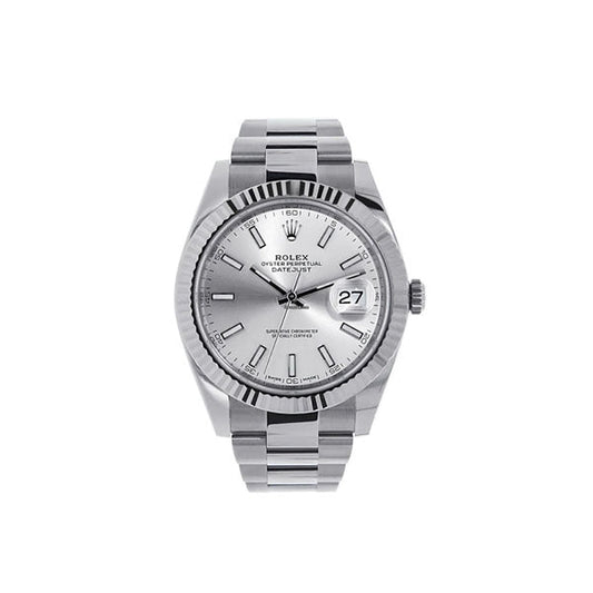 Datejust II Stainless Steel White Gold Silver Index Dial Watch 116334