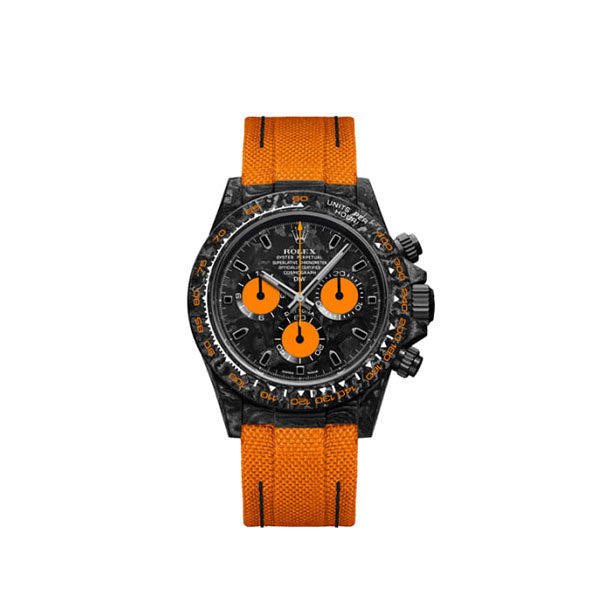Diw Daytona carbon orange edition 40mm oyster black