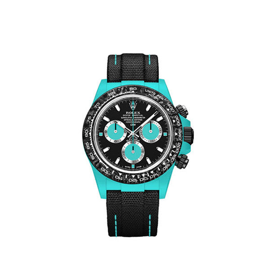 Diw Daytona quartz fiber celeste 40mm oyster black