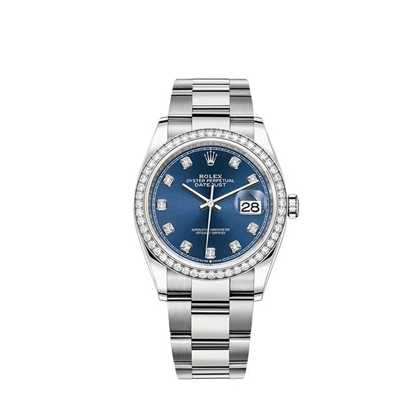 Datejust Bright Blue Diamond Dial Diamond Bezel 36mm 126284RBR