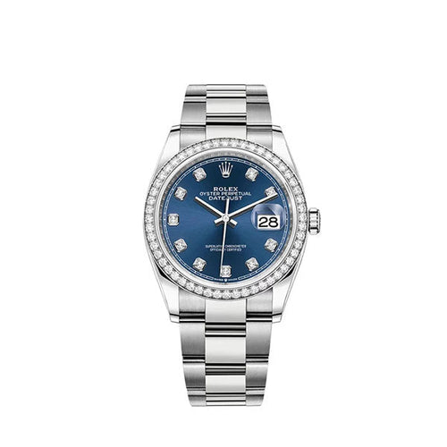 Datejust Bright Blue Diamond Dial Diamond Bezel 36mm 126284RBR