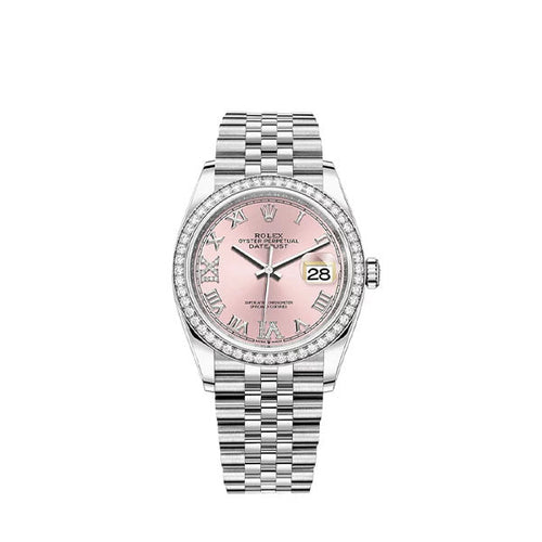Datejust Pink Roman Numeral Dial Diamond Bezel 36mm 126284RBR
