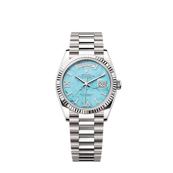Day-Date 36, 18k White Gold with Diamond-set, 36mm, Ref# 128239-0044