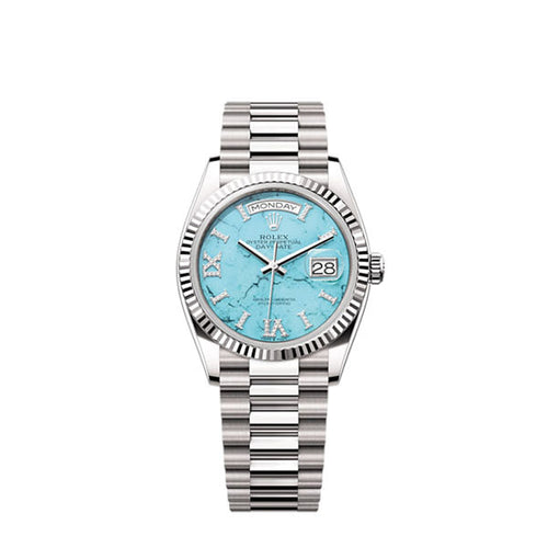 Day-Date 36, 18k White Gold with Diamond-set, 36mm, Ref# 128239-0044