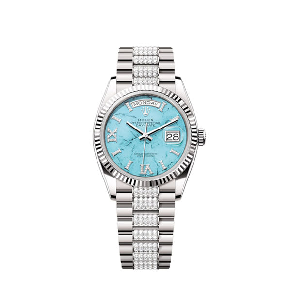 Day-Date 36, 18k White Gold with Diamond-set, 36mm, Ref# 128239-0045