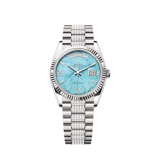 Day-Date 36, 18k White Gold with Diamond-set, 36mm, Ref# 128239-0045