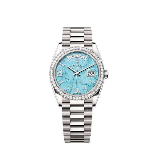 Day-Date 36, 18k White Gold with Diamond-set , 36mm, Ref# 128349rbr-0031