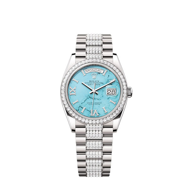 Day-Date 36, 18k White Gold with Diamond-set, 36mm, Ref# 128349rbr-0032