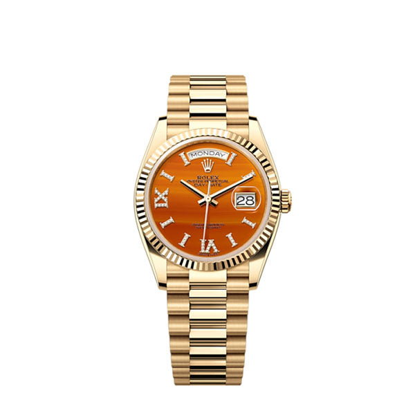Day-Date 36, 18k Yellow Gold with Diamond-set, 36mm, Ref# 128238-0088
