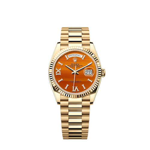 Day-Date 36, 18k Yellow Gold with Diamond-set, 36mm, Ref# 128238-0088