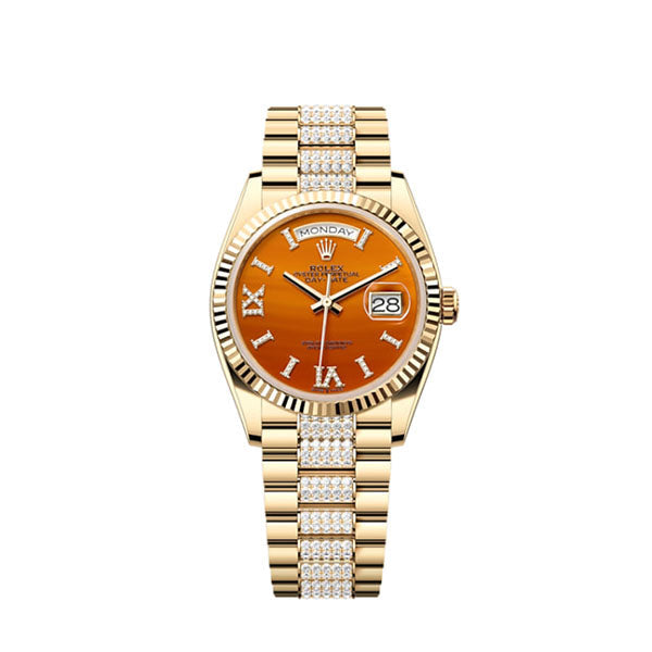 Day-Date 36, 18k Yellow Gold with Diamond-set, 36mm, Ref# 128238-0089