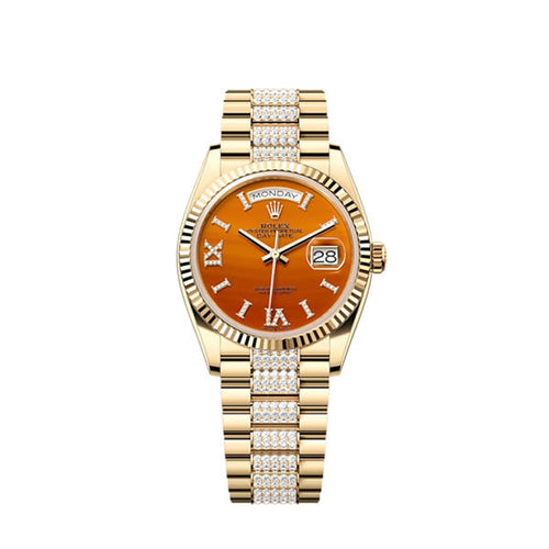 Day-Date 36, 18k Yellow Gold with Diamond-set, 36mm, Ref# 128238-0089