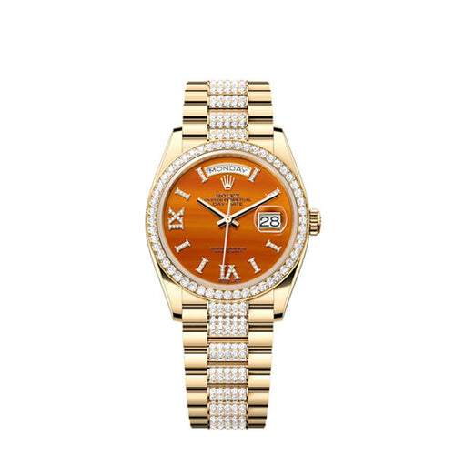 Day-Date 36, 18k Yellow Gold with Diamond-set, 36mm, Ref# 128348rbr-0050