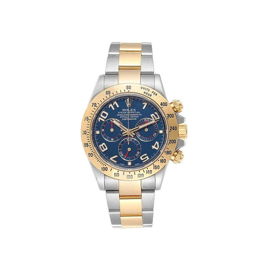 Daytona Steel Yellow Gold Blue Racing Dial Mens Watch 116523