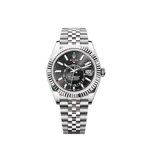 Sky-Dweller, 40mm, Oystersteel and 18k White Gold, Black, Jubilee, Ref# 336934-0008