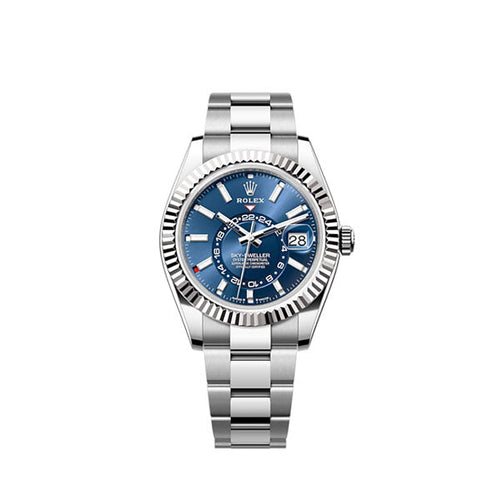 Sky-Dweller, 42mm, Oystersteel and 18k White Gold, Blue, Oyster, Ref# 336934-0005