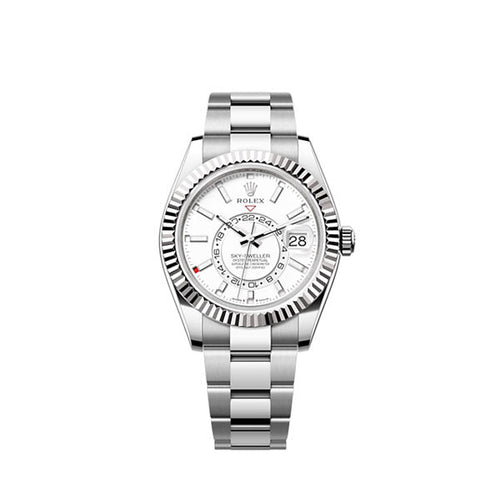 Sky-Dweller, 42mm, Oystersteel and 18k White Gold, White, Oyster, Ref# 336934-0003