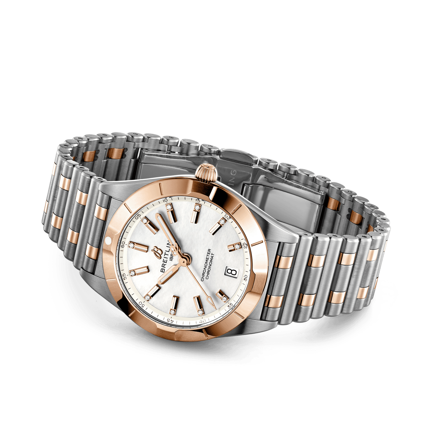 Breitling Chronomat 32, Stainless Steel, 18k Red Gold and 11 Diamonds, Ref# U77310101A2U1, Unworn 2024