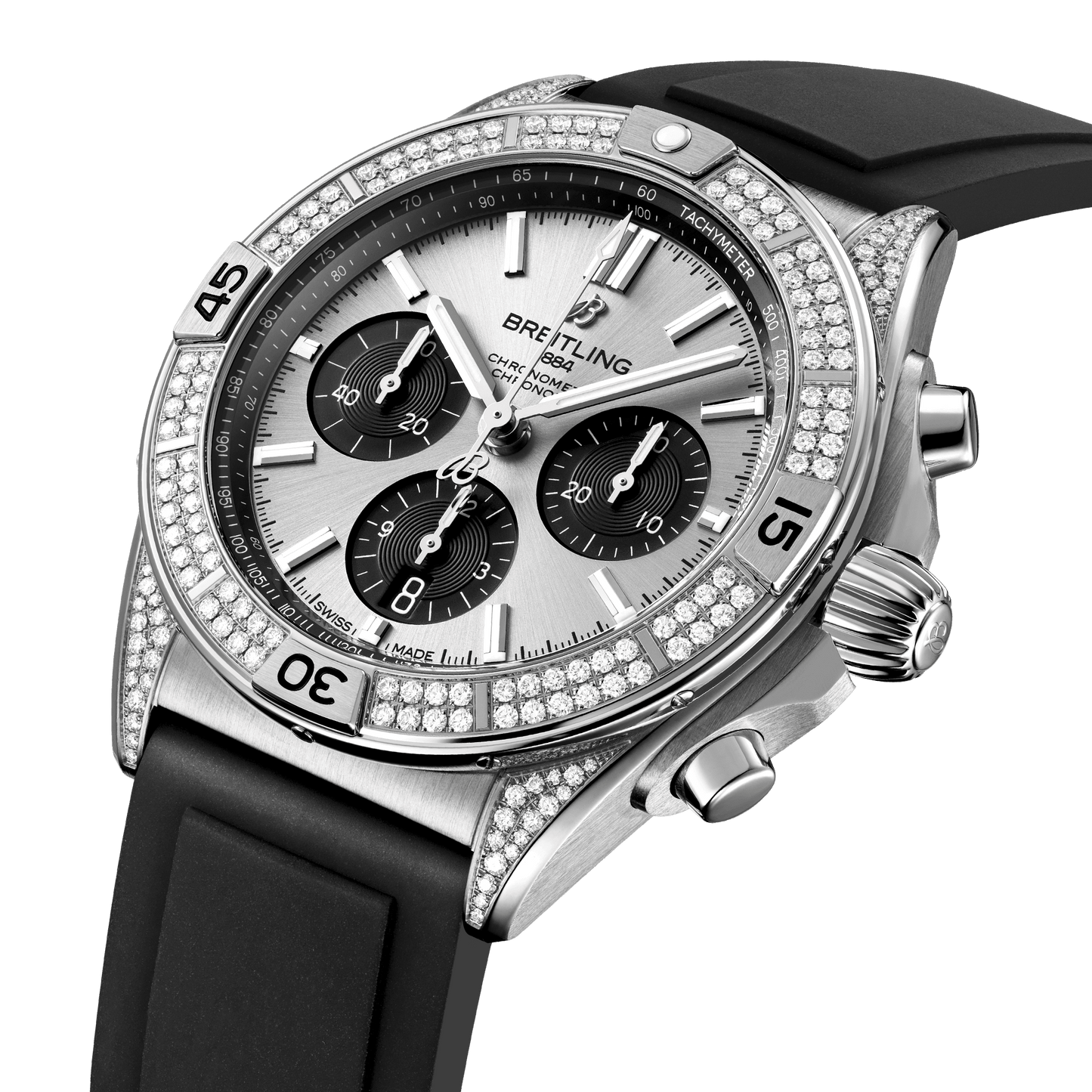 Breitling Chronomat B01 42, Stainless Steel and Diamonds, Ref# AB0134721G1S1, Unworn 2024