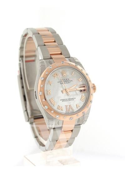 Datejust 31 White Mother of PeaRoman Large VI set with Diamond Dial Diamond Bezel 18K Rose Gold Two Tone Ladies Watch 178341