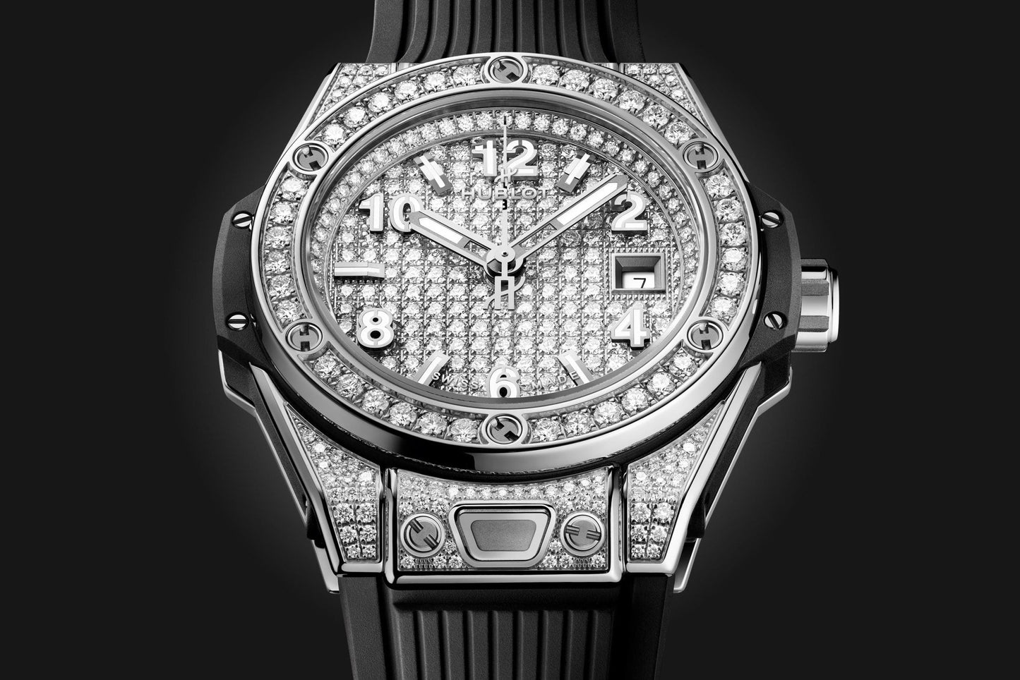 Hublot Big Bang ONE CLICK STEEL FULL PAVÃ‰ Ref# 485.SX.9000.RX.1604
