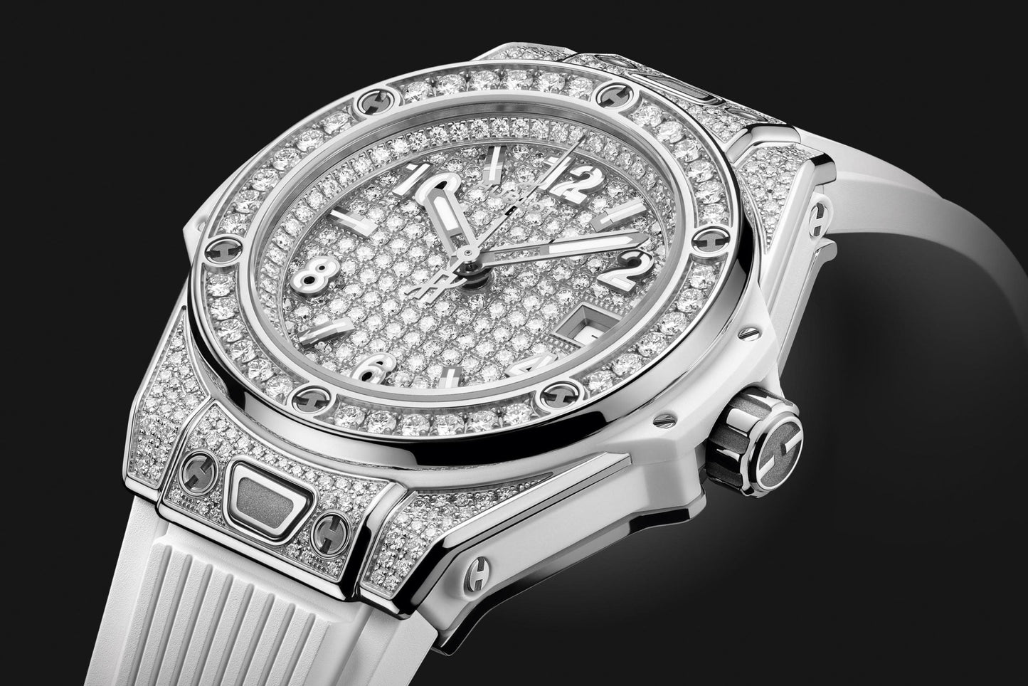 Hublot Big Bang ONE CLICK STEEL WHITE FULL PAVÃ‰ Ref# 485.SE.9000.RW.1604