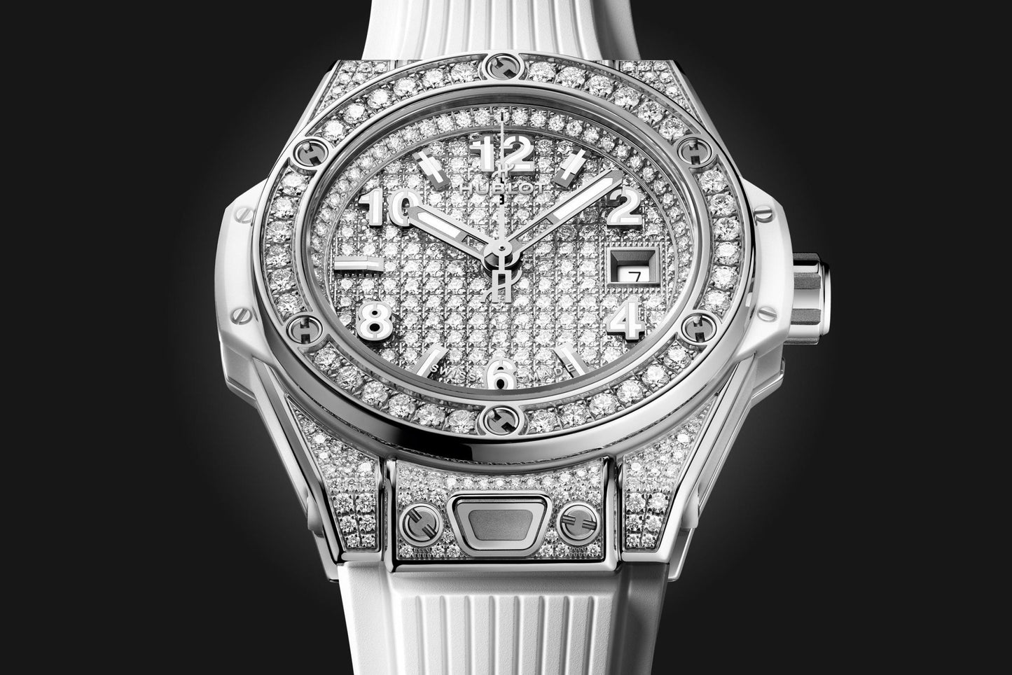 Hublot Big Bang ONE CLICK STEEL WHITE FULL PAVÃ‰ Ref# 485.SE.9000.RW.1604