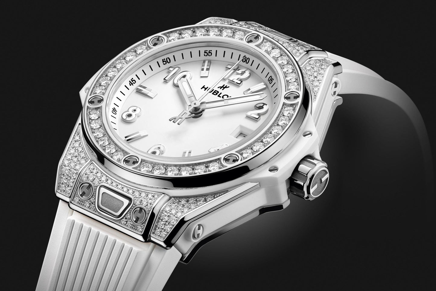 Hublot Big Bang ONE CLICK STEEL WHITE PAVÃ‰ Ref# 485.SE.2010.RW.1604