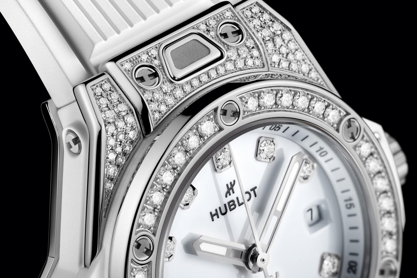 Hublot Big Bang ONE CLICK STEEL WHITE PAVÃ‰ Ref# 485.SE.2210.RW.1604