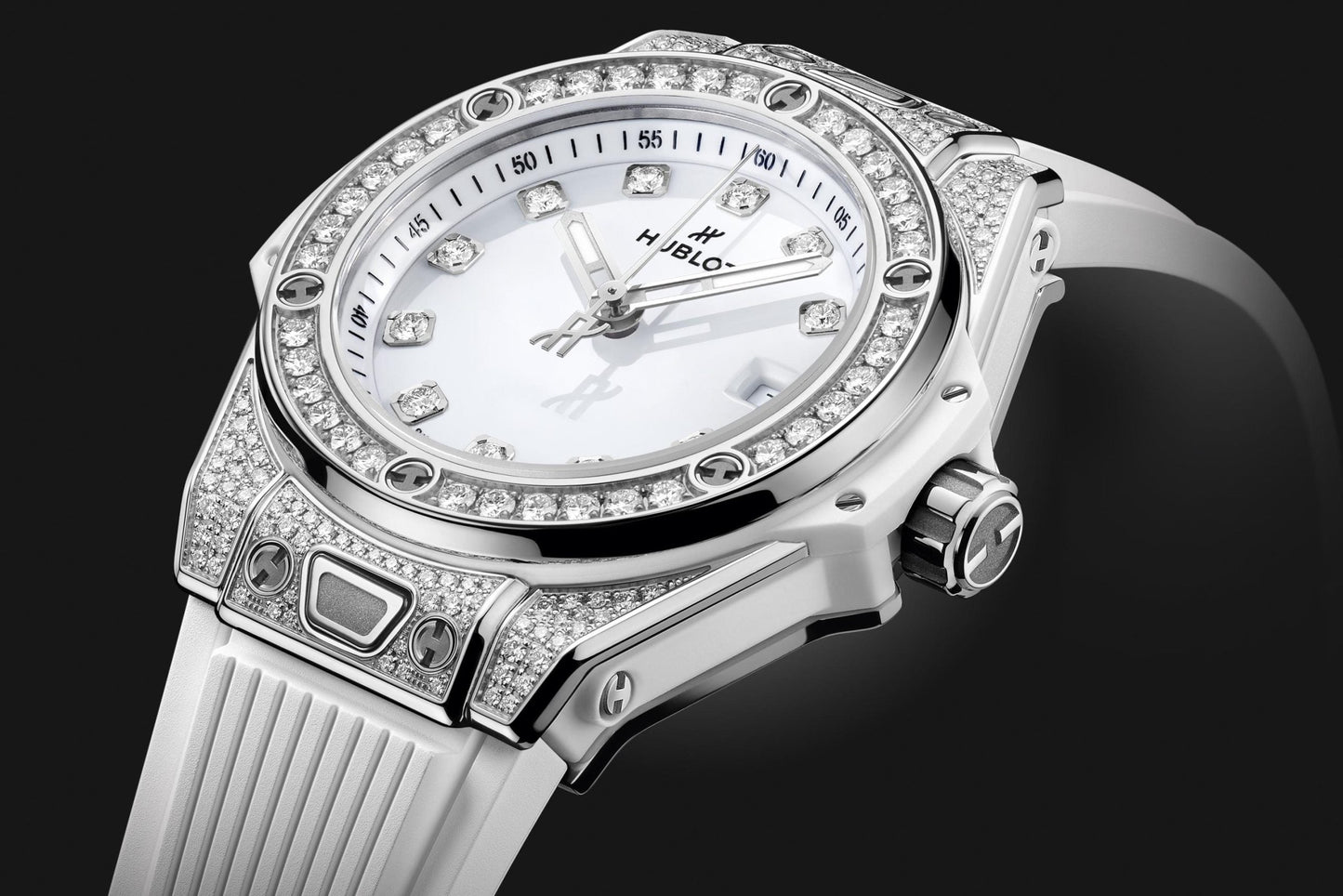 Hublot Big Bang ONE CLICK STEEL WHITE PAVÃ‰ Ref# 485.SE.2210.RW.1604