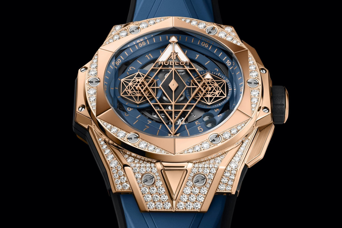 Hublot Big Bang SANG BLEU II KING GOLD BLUE PAVÃ‰ Ref# 418.OX.5108.RX.1604.MXM20