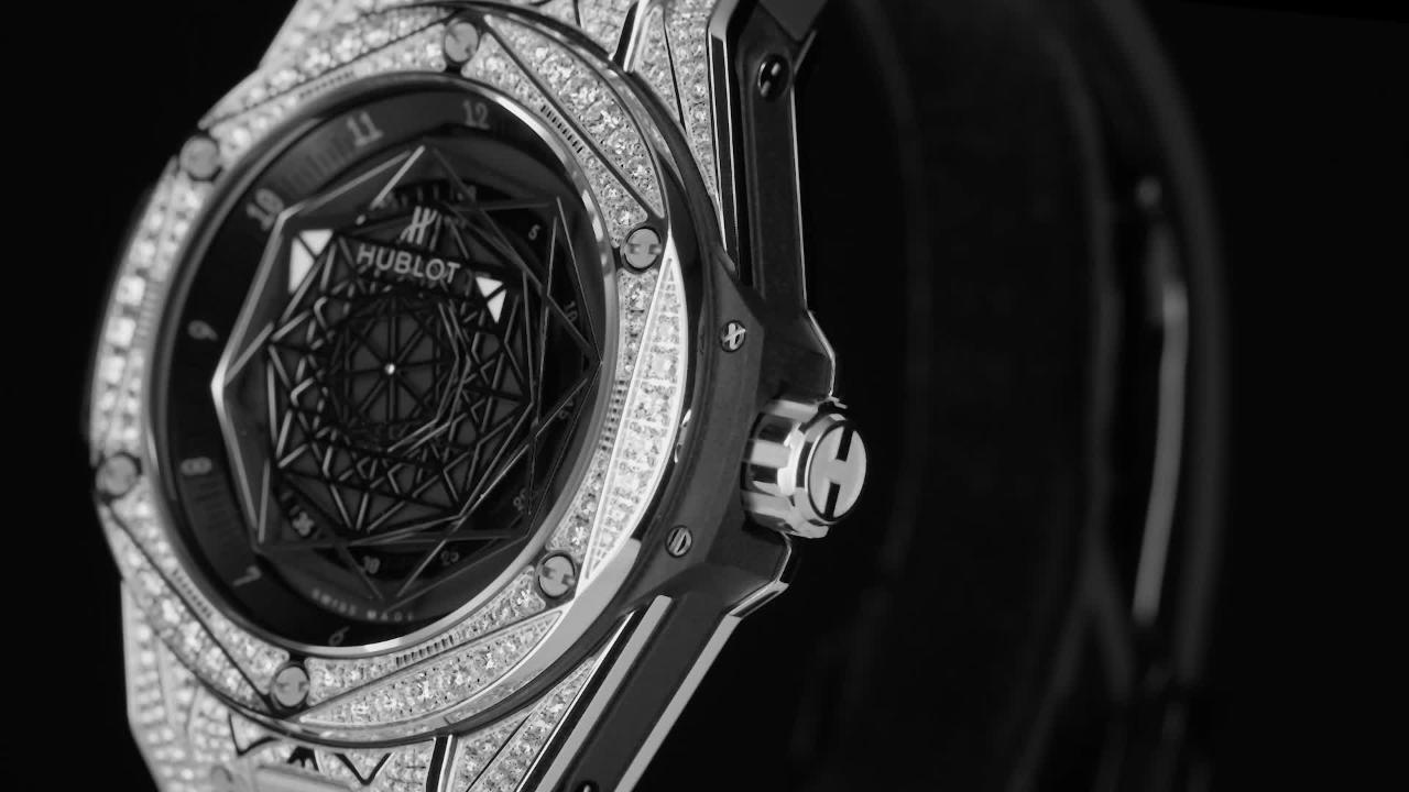 Hublot Big Bang Sang Bleu Steel Pavé, Reference 465.SS.1117.VR.1704.MXM18
