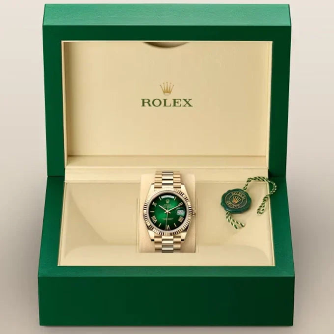 Day-Date 40 Oyster, 40 mm, Yellow Gold, Green Ombré Dial, Ref# 228238-0069