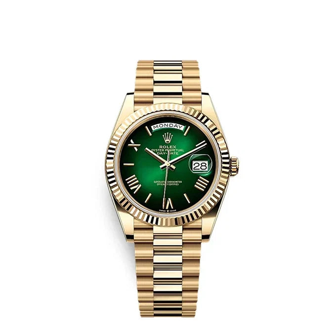 Day-Date 40 Oyster, 40 mm, Yellow Gold, Green Ombré Dial, Ref# 228238-0069MN