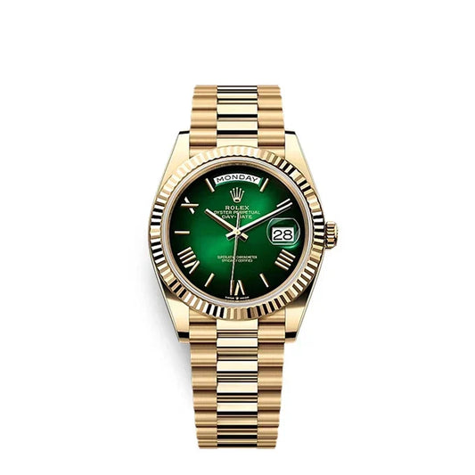 Day-Date 40 Oyster, 40 mm, Yellow Gold, Green Ombré Dial, Ref# 228238-0069MN