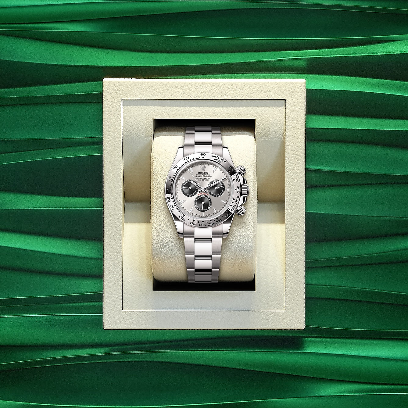 Cosmograph Daytona 40mm, 18k White Gold, Ref# 126509-0003