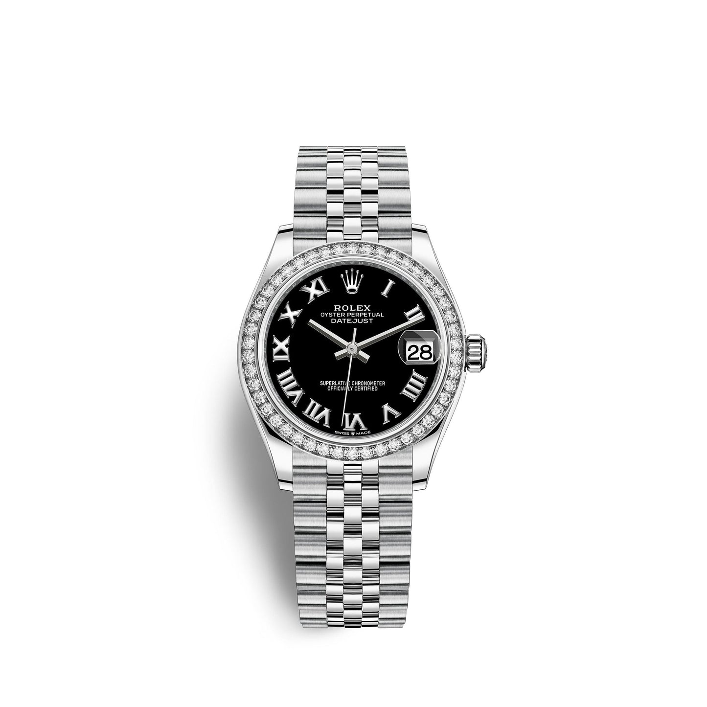 Datejust 31, Oystersteel, 18kt White Gold and diamonds, Ref# 278384RBR-0002