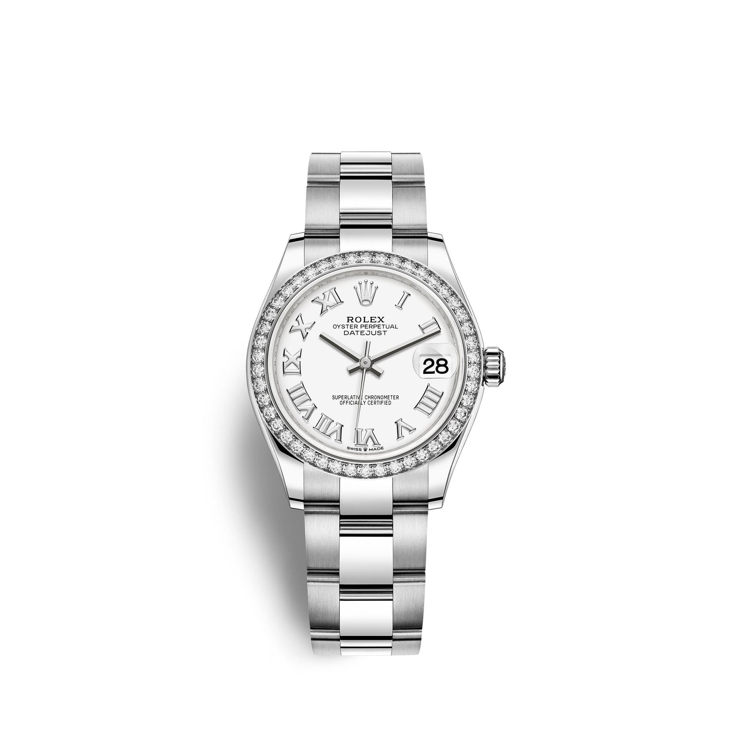 Datejust 31, Oystersteel, 18kt White Gold and diamonds, Ref# 278384RBR-0013