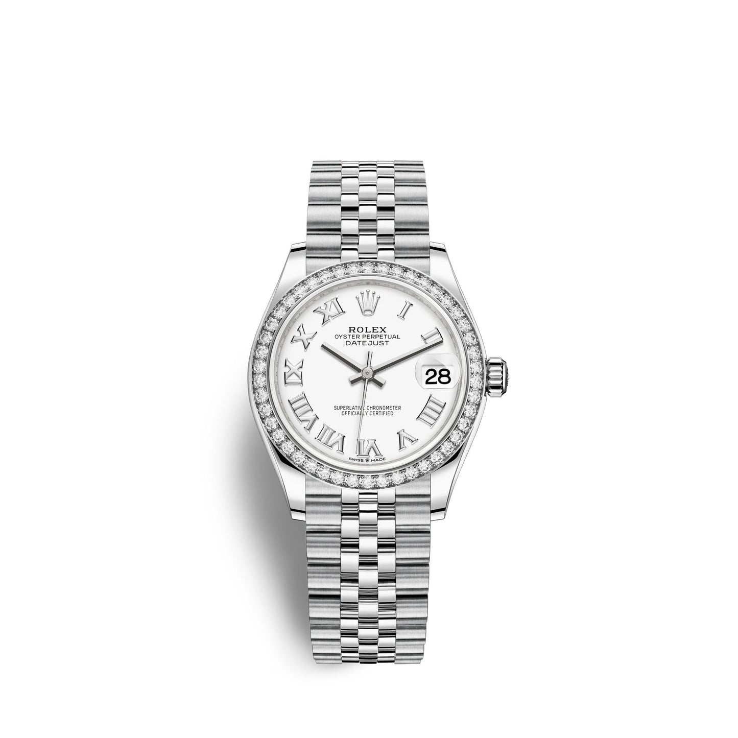 Datejust 31, Oystersteel, 18kt White Gold and diamonds, Ref# 278384RBR-0014