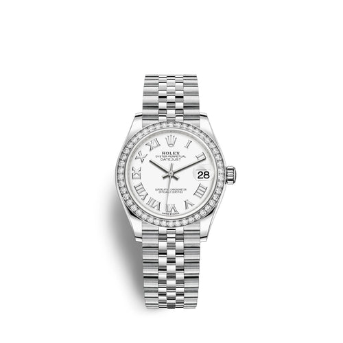 Datejust 31, Oystersteel, 18kt White Gold and diamonds, Ref# 278384RBR-0014
