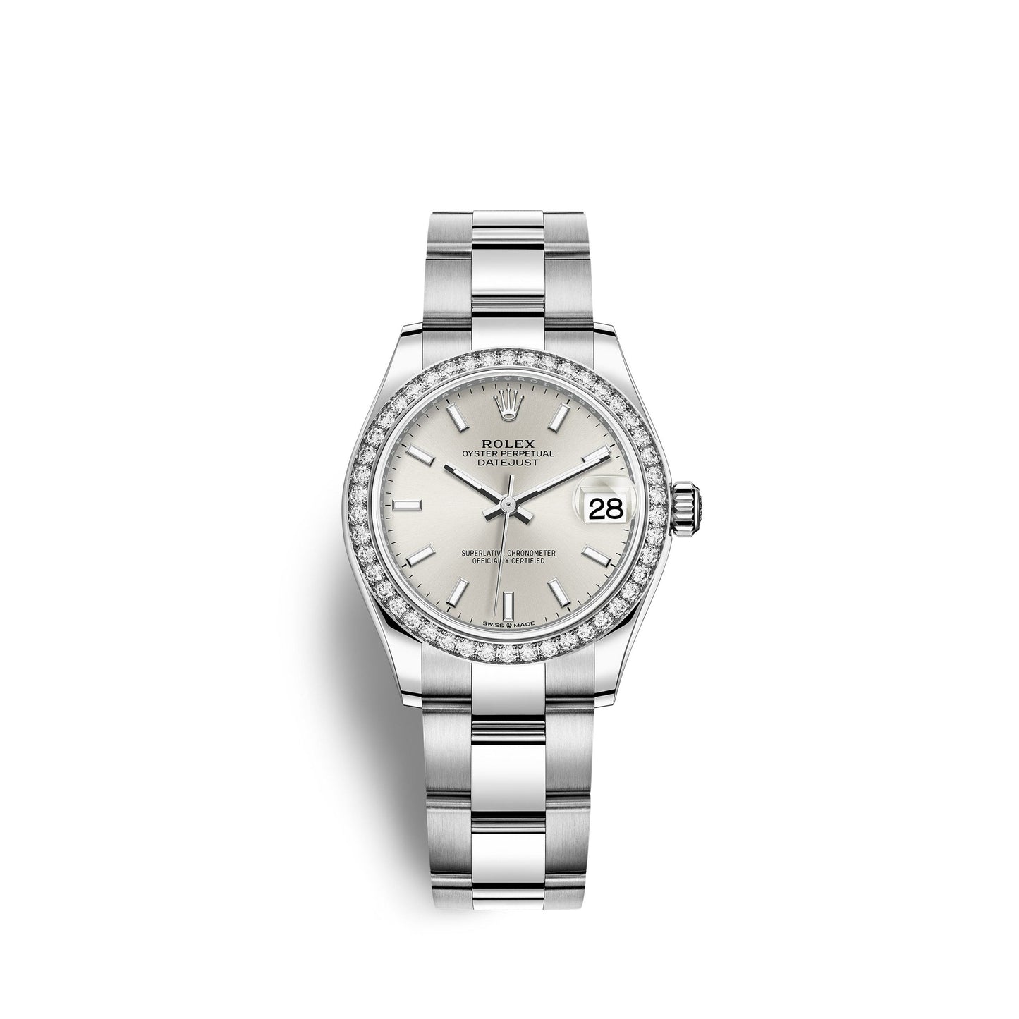Datejust 31, Oystersteel, 18kt White Gold and diamonds, Ref# 278384RBR-0015