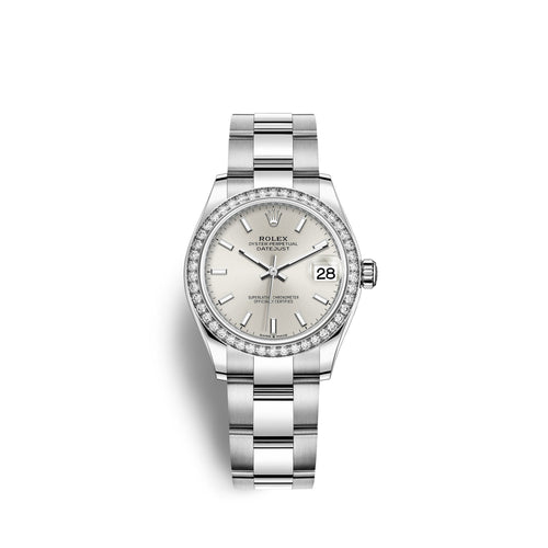 Datejust 31, Oystersteel, 18kt White Gold and diamonds, Ref# 278384RBR-0015