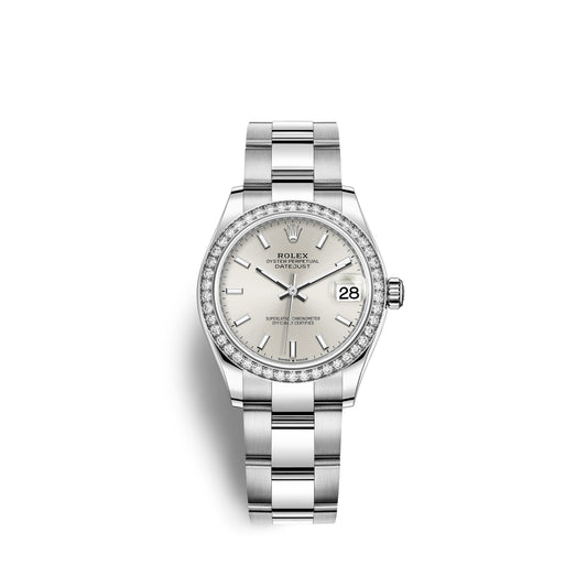 Datejust 31, Oystersteel, 18kt White Gold and diamonds, Ref# 278384RBR-0015