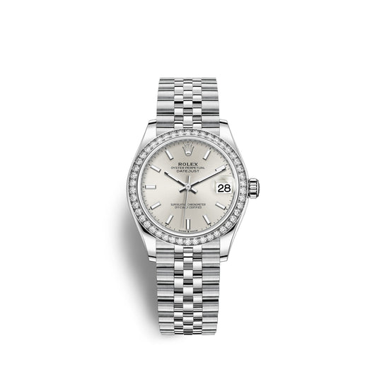 Datejust 31, Oystersteel, 18kt White Gold and diamonds, Ref# 278384RBR-0016