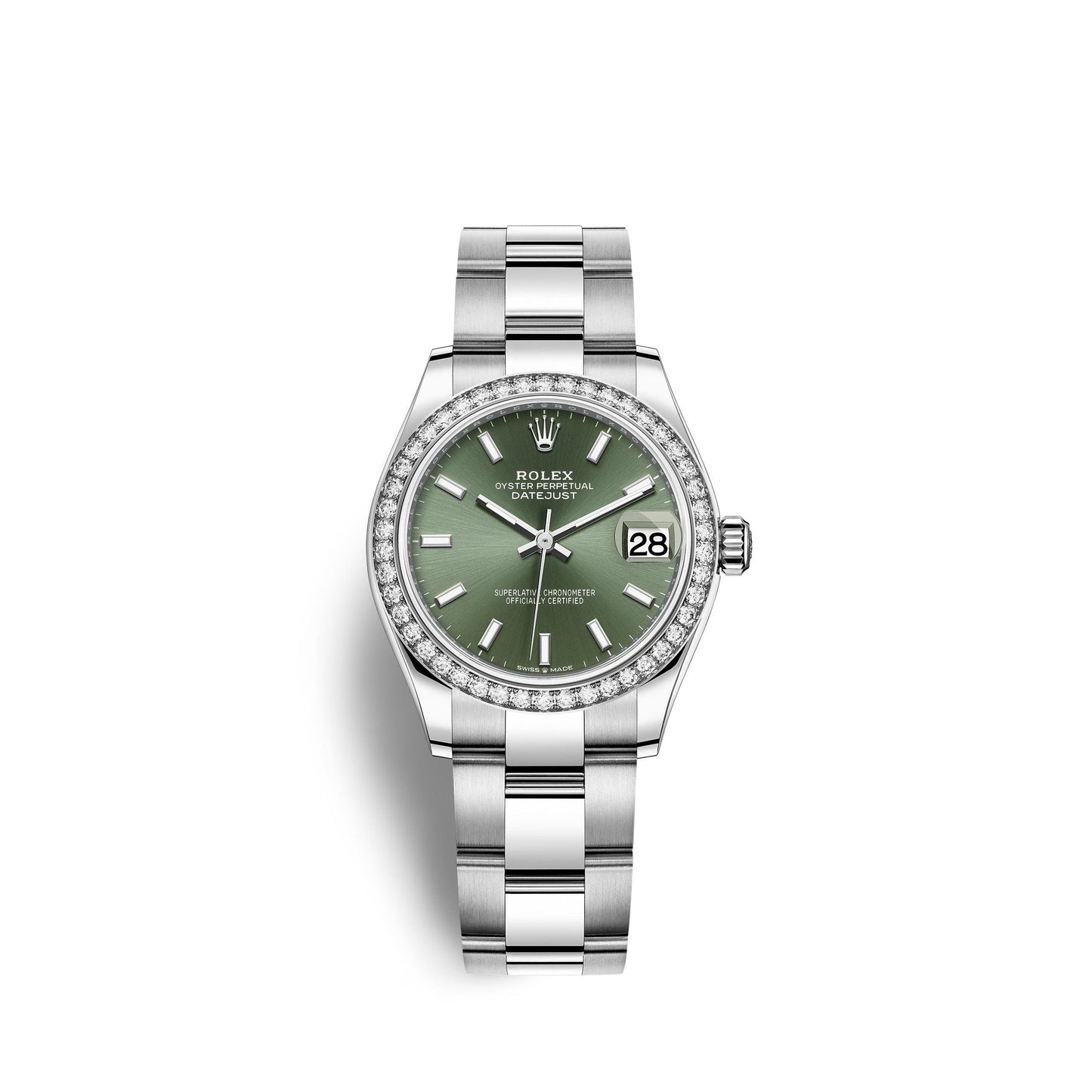 Datejust 31, Oystersteel, 18kt White Gold and diamonds, Ref# 278384RBR-0021