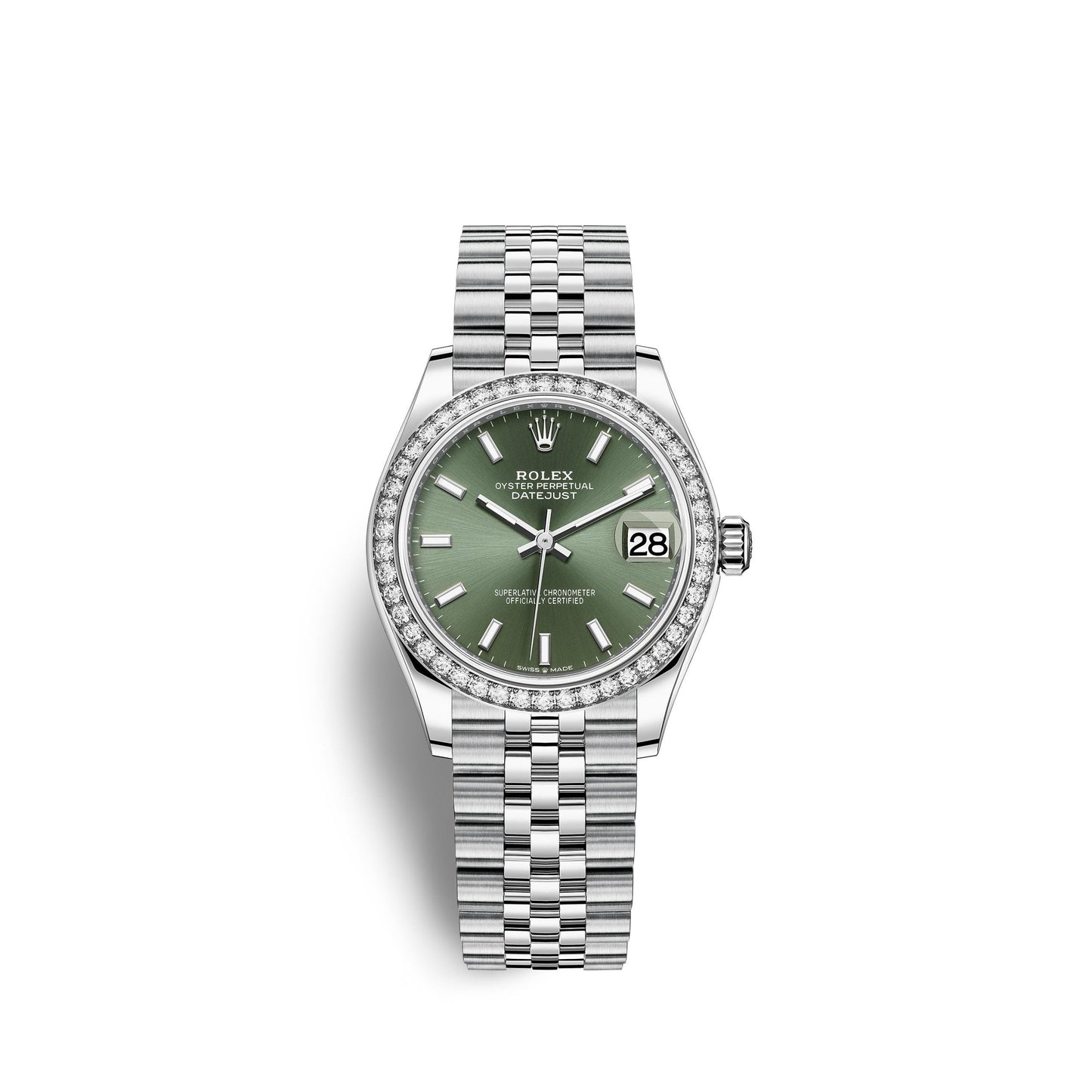 Datejust 31, Oystersteel, 18kt White Gold and diamonds, Ref# 278384RBR-0022